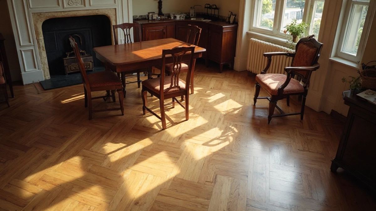 jasna podłoga ciemne meble