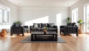 Ciemne meble jaka podłoga