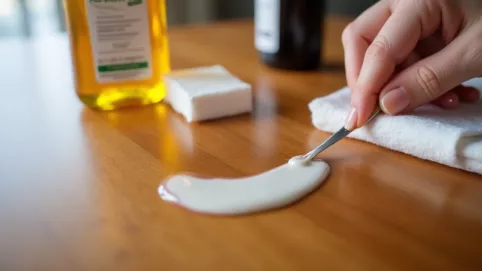czym zmyć klej do tipsów z mebli