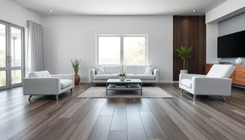 Jaka podłoga do białych mebli w salonie