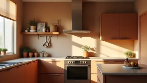 jaki kolor ścian w kuchni do brązowych mebli