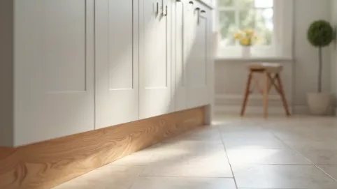 Listwy przypodłogowe za meblami kuchennymi