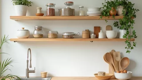 płyta meblowa na ścianie w kuchni